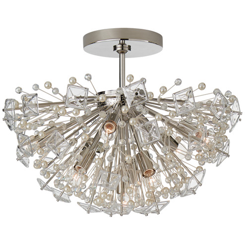 Dickinson Nine Light Semi Flush Mount in Polished Nickel (268|KS4005PNCG)