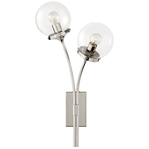 Prescott Two Light Wall Sconce in Polished Nickel (268|KS2408PNCG)