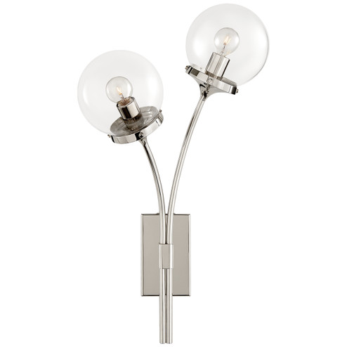 Prescott Two Light Wall Sconce in Polished Nickel (268|KS2407PNCG)