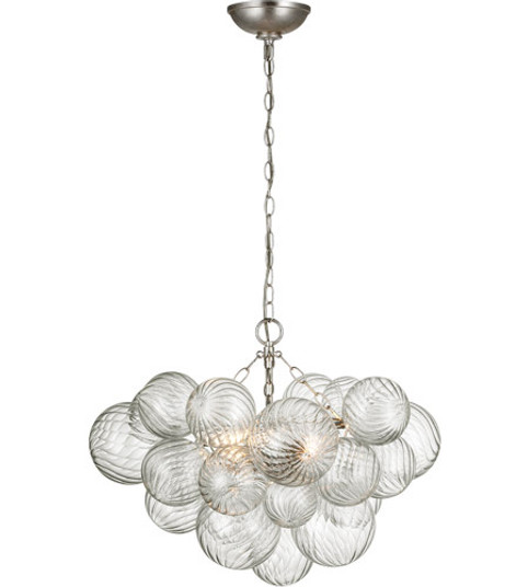 Talia LED Chandelier in Burnished Silver Leaf and Clear Swirled Glass (268|JN5110BSLCG)
