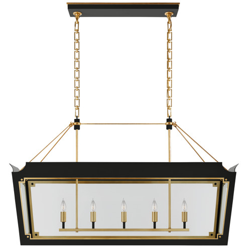Caddo Five Light Linear Lantern in Matte Black and Gild (268|JN5023MBKGCG)