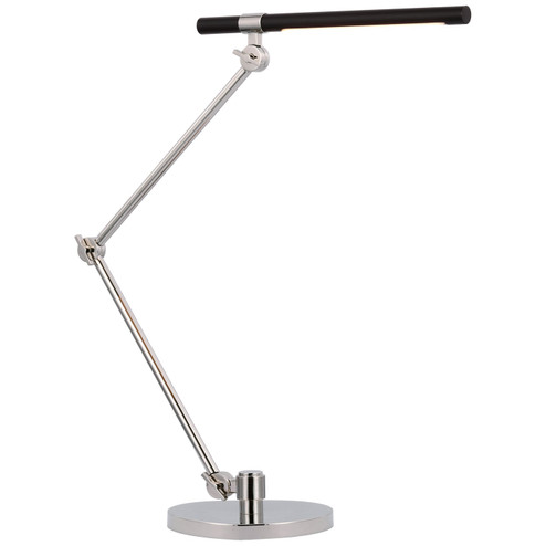 Heron LED Desk Lamp in Polished Nickel and Matte Black (268|IKF3506PNBLK)