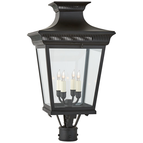 Elsinore Four Light Post Lantern in Black (268|CHO7055BLKCG)