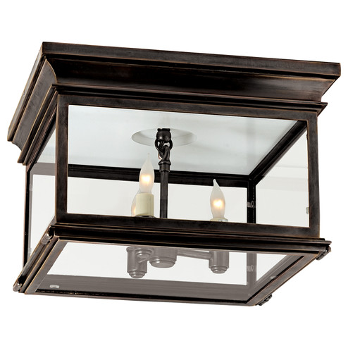 Club Square Three Light Flush Mount in Bronze (268|CHO4311BZCG)