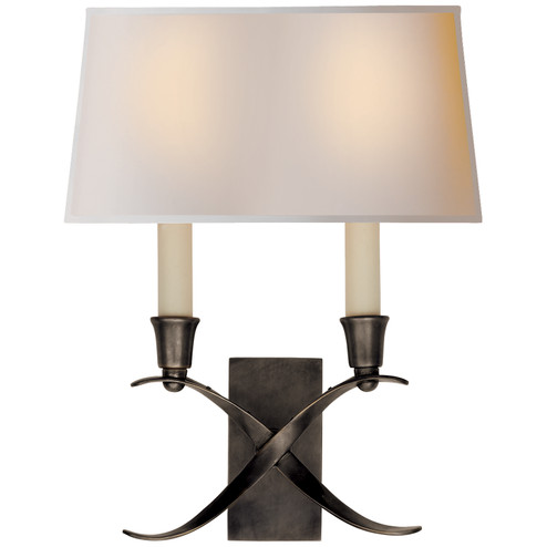 Cross Bouillotte Two Light Wall Sconce in Bronze (268|CHD1190BZNP)