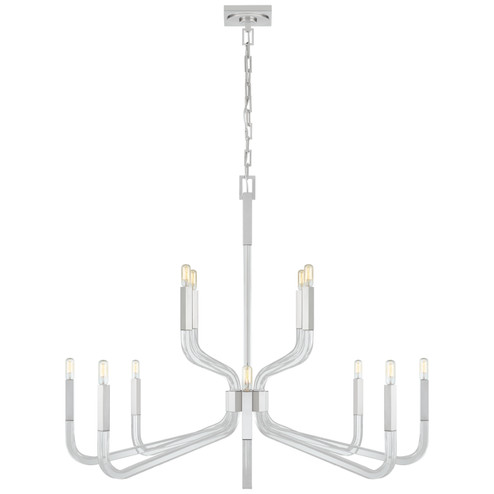 Reagan 12 Light Chandelier in Polished Nickel and Crystal (268|CHC5904PNCG)