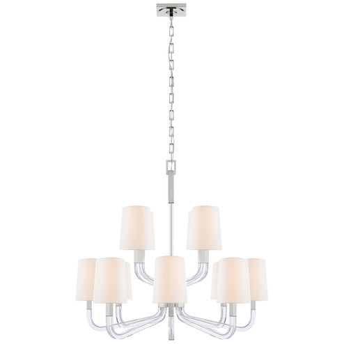 Reagan 12 Light Chandelier in Polished Nickel and Crystal (268|CHC5903PNCGL)