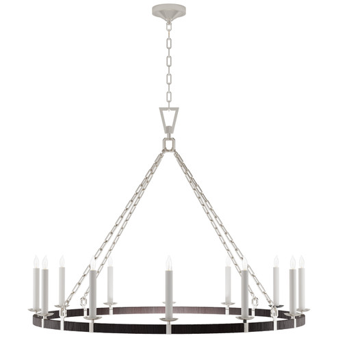 Darlana5 LED Chandelier in Polished Nickel and Black Rattan (268|CHC5874PNBRT)