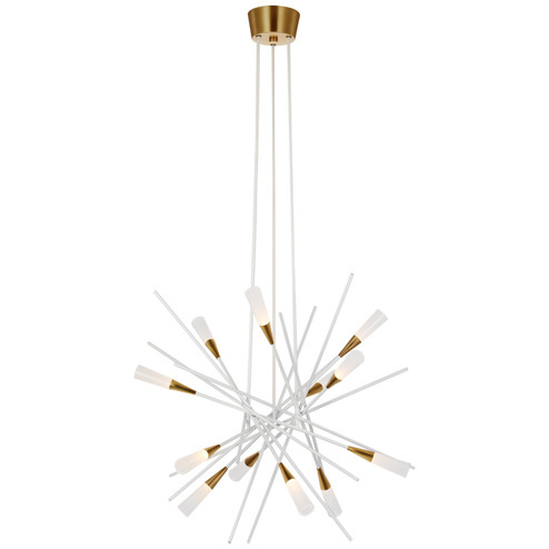 Stellar LED Chandelier in Matte White and Antique Brass (268|CHC5605WHT)