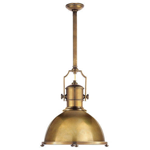 Country Industrial One Light Pendant in Antique-Burnished Brass (268|CHC5136ABAB)