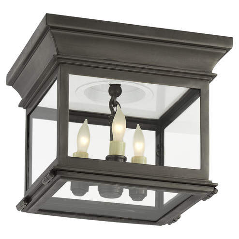 Club Square Three Light Flush Mount in Bronze (268|CHC4128BZCG)