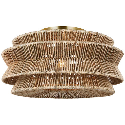 Antigua LED Semi-Flush Mount in Antique-Burnished Brass and Natural Abaca (268|CHC4017ABNAB)