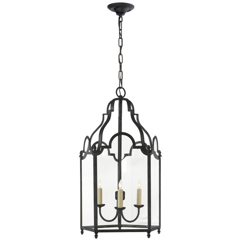 French Market Three Light Lantern in Blackened Rust (268|CHC3414BR)