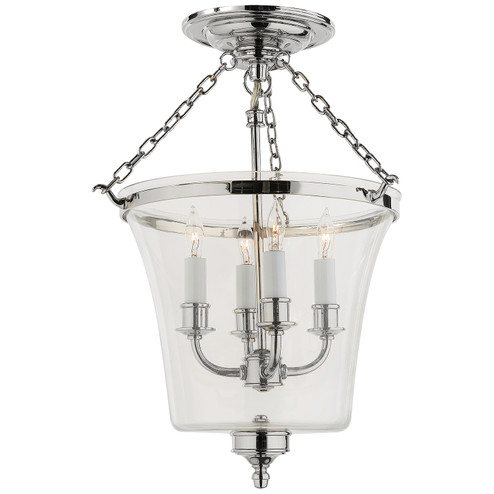 Sussex Bell Jar Four Light Semi-Flush Mount in Polished Nickel (268|CHC2209PN)