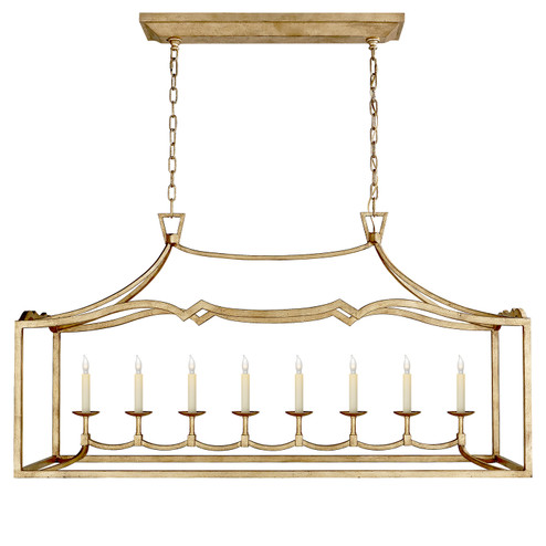 Darlana Fancy Eight Light Linear Pendant in Gilded Iron (268|CHC2183GI)