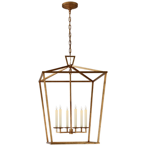 Darlana Six Light Lantern in Gilded Iron (268|CHC2177GI)