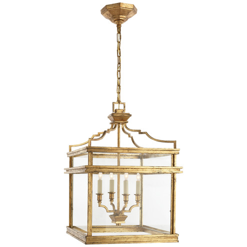 Mykonos Four Light Lantern in Gilded Iron (268|CHC2161GI)