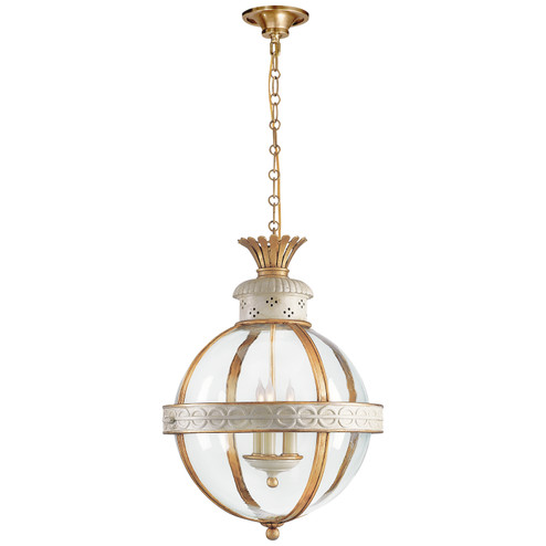 Crown Top Globe Three Light Lantern in Antique White (268|CHC2111AWCG)