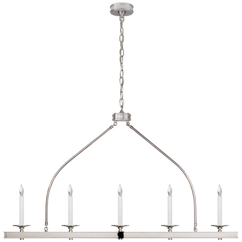Launceton Five Light Linear Pendant in Polished Nickel (268|CHC1605PN)