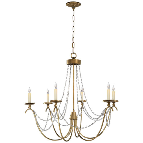 Marigot Six Light Chandelier in Antique-Burnished Brass (268|CHC1415ABSG)