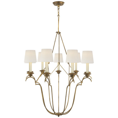 Belvedere Nine Light Chandelier in Gilded Iron (268|CHC1403GIL)