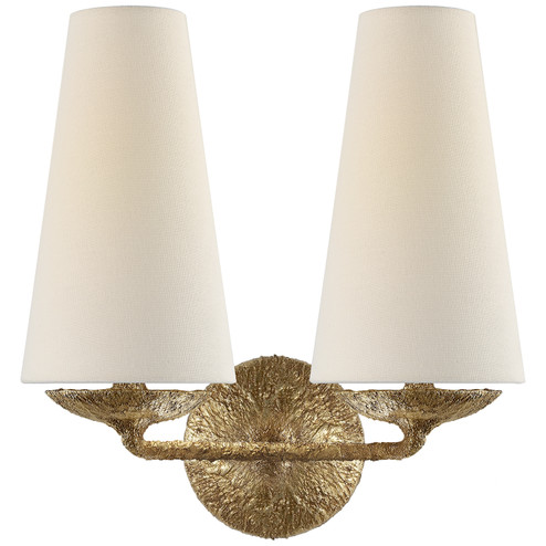 Fontaine Two Light Wall Sconce in Gilded Plaster (268|ARN2202GPL)