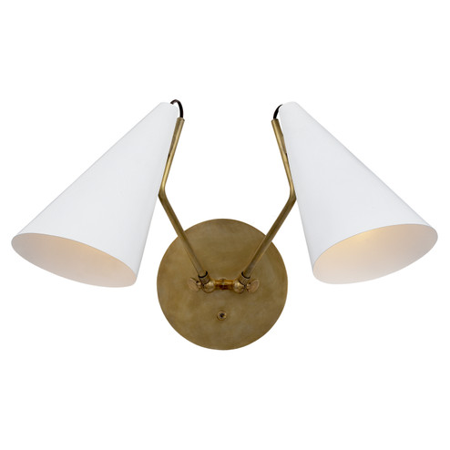 Clemente Two Light Wall Sconce in Hand-Rubbed Antique Brass (268|ARN2059HABWHT)