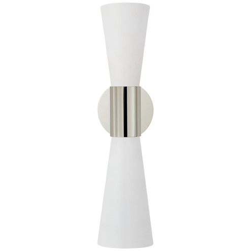 Clarkson Two Light Wall Sconce in Polished Nickel (268|ARN2009PNWHT)