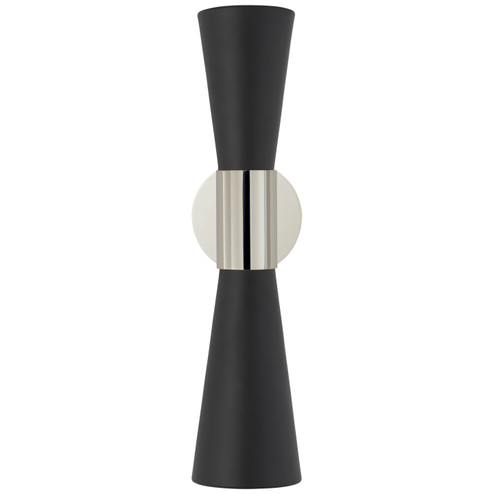 Clarkson Two Light Wall Sconce in Polished Nickel (268|ARN2009PNBLK)