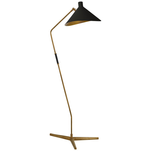 Mayotte One Light Floor Lamp in Hand-Rubbed Antique Brass (268|ARN1013HABBLK)