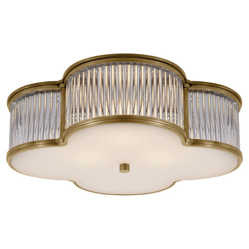 Basil Three Light Flush Mount in Natural Brass and Clear Glass Rods (268|AH4015NBCGFG)