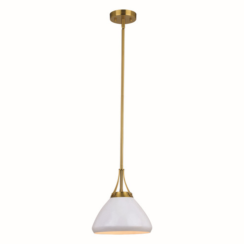Dayna One Light Pendant in Satin Brass/Glossy White w/Matte White (63|P0369)