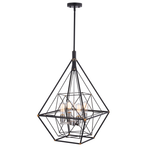 Bartlett Four Light Pendant in Oil Rubbed Bronze and Satin Nickel (63|P0328)