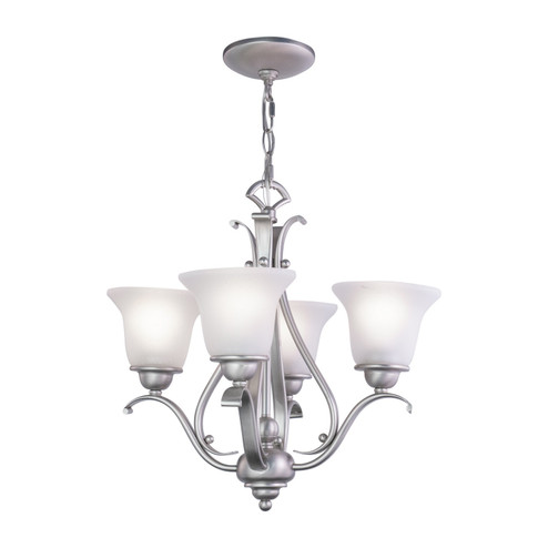 Monrovia Four Light Mini Chandelier or Semi Flush in Brushed Nickel (63|CH35404BN)