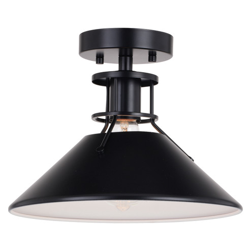 Canton One Light Semi-Flush Mount in Black/Matte White (63|C0270)