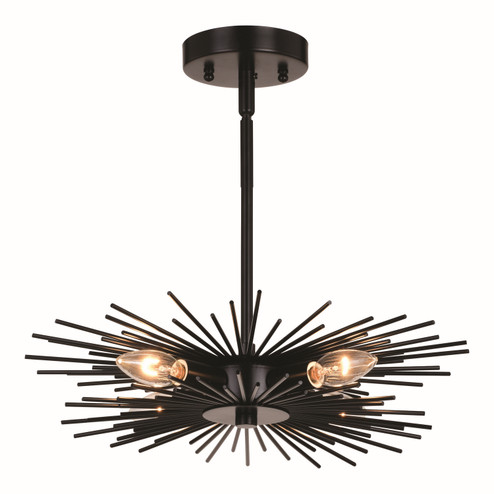 Nikko Four Light Semi-Flush Mount in Matte Black (63|C0259)