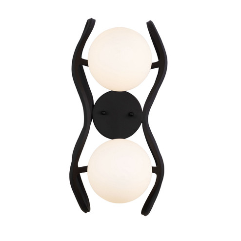 Black Betty Two Light Wall Sconce in Carbon/French Gold (137|374W02CBFG)