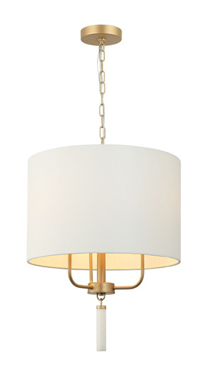 Secret Agent Three Light Pendant in Painted Gold/White Leather (137|368P03GOW)