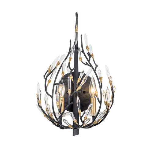 Bask Two Light Wall Sconce in Matte Black/French Gold (137|271K02MBFG)