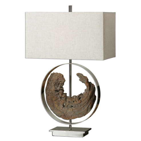 Ambler One Light Table Lamp in Faux Driftwood, Polished Nickel (52|270721)