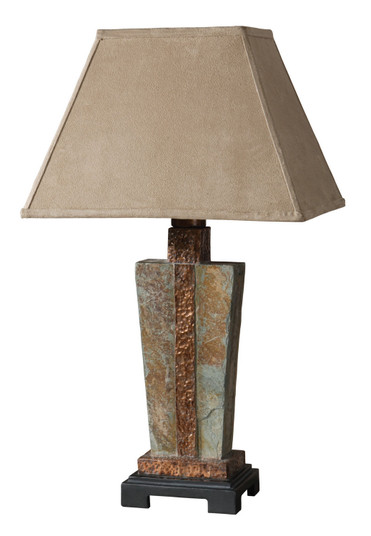 Slate One Light Table Lamp in Slate w/Hammered Copper (52|263221)