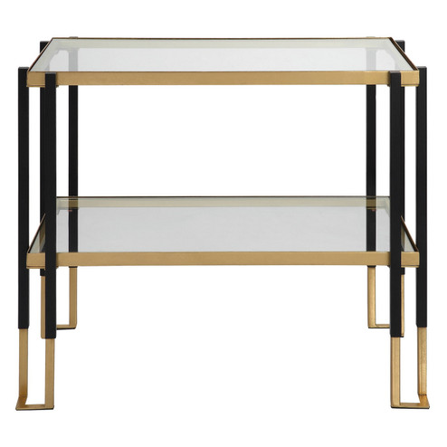 Kentmore Side Table in Matte Black And Brushed Gold (52|25138)