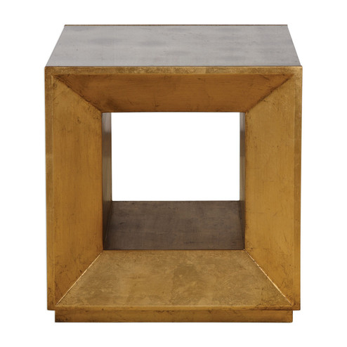 Flair Cube Table in Antiqued Gold Leaf (52|24763)