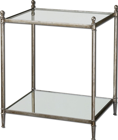 Gannon End Table in Antiqued silver leaf (52|24282)