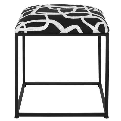 Twists And Turns Accent Stool in Matte Black (52|23690)