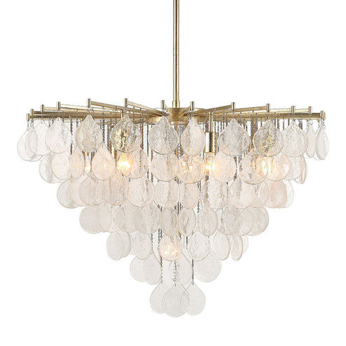 Goccia Eight Light Pendant in Antique Bright Silver Leaf (52|21583)