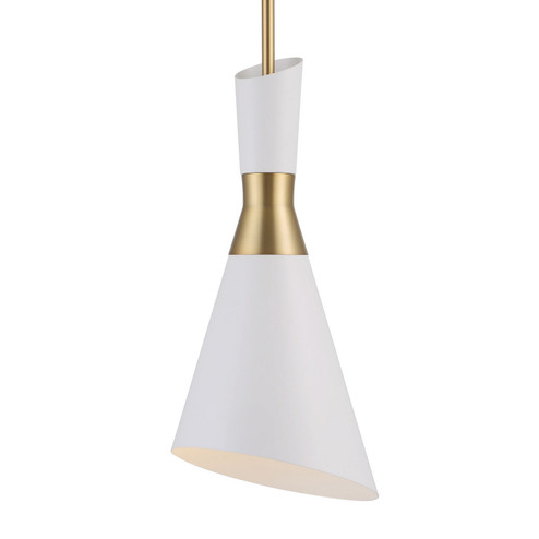 Eames One Light Mini Pendant in Antique Brass & White (52|21560)