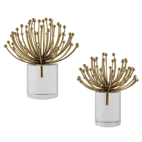 Aga Sculptures, S/2 in Brushed Gold (52|17997)