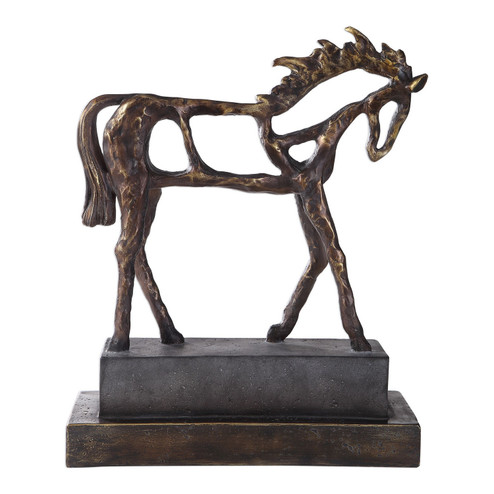 Titan Horse Sculpture in Antiqued Bronze With Dark Brown (52|17514)