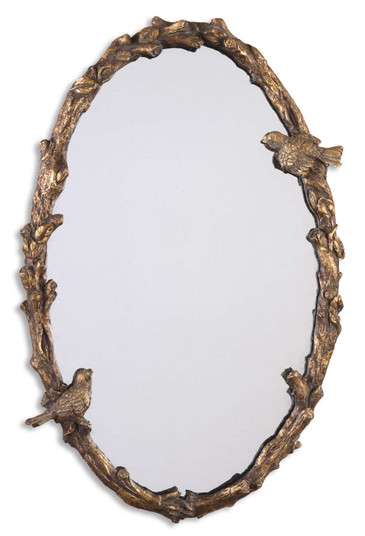 Paza Mirror in Antiqued Gold Leaf w/Gray Glaze (52|13575P)